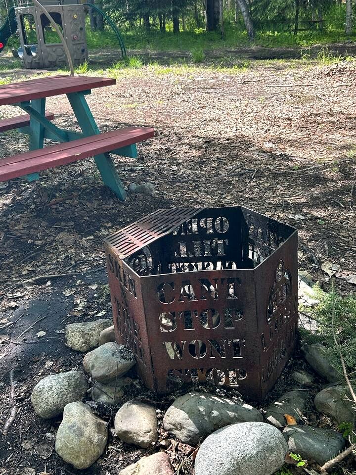 Relaxing Cabin Stay in Nature with Firepits & Kid's Playground in Houston, Alaska