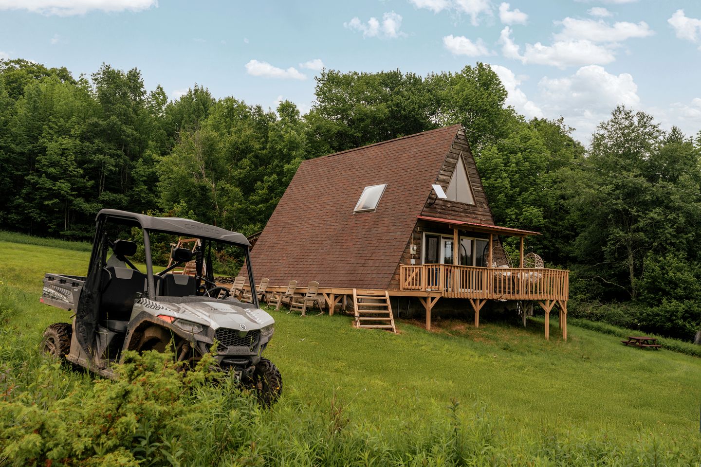 Amazing A-Frame with ATV on a Private Retreat for an Unforgettable Escape in the Catskills near Roscoe, New York