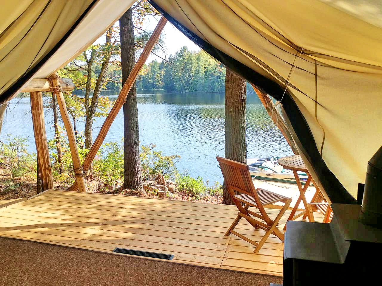 Amazing Lakefront Tent Rentals for a Secluded Glamping Getaway near Algonquin Park, Ontario