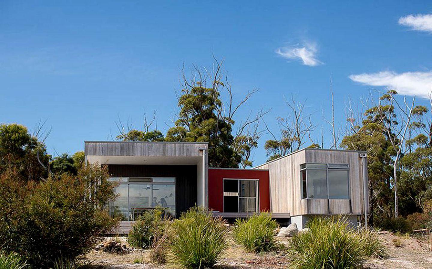 Renovated Container on Moulting Lagoon in Tasmania, Australia