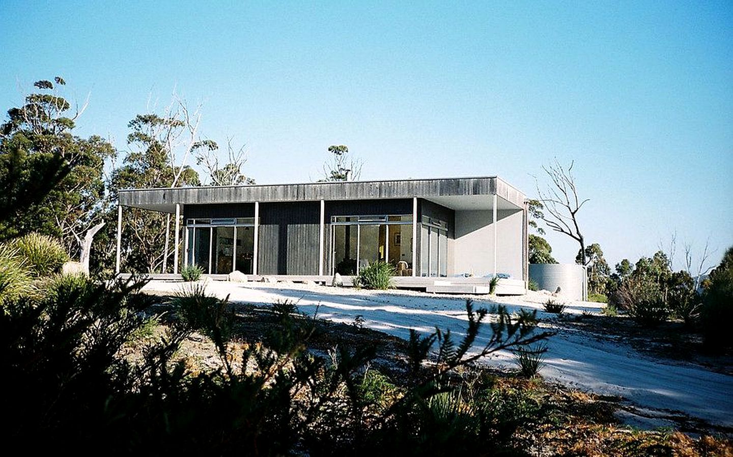 Renovated Container on Moulting Lagoon in Tasmania, Australia