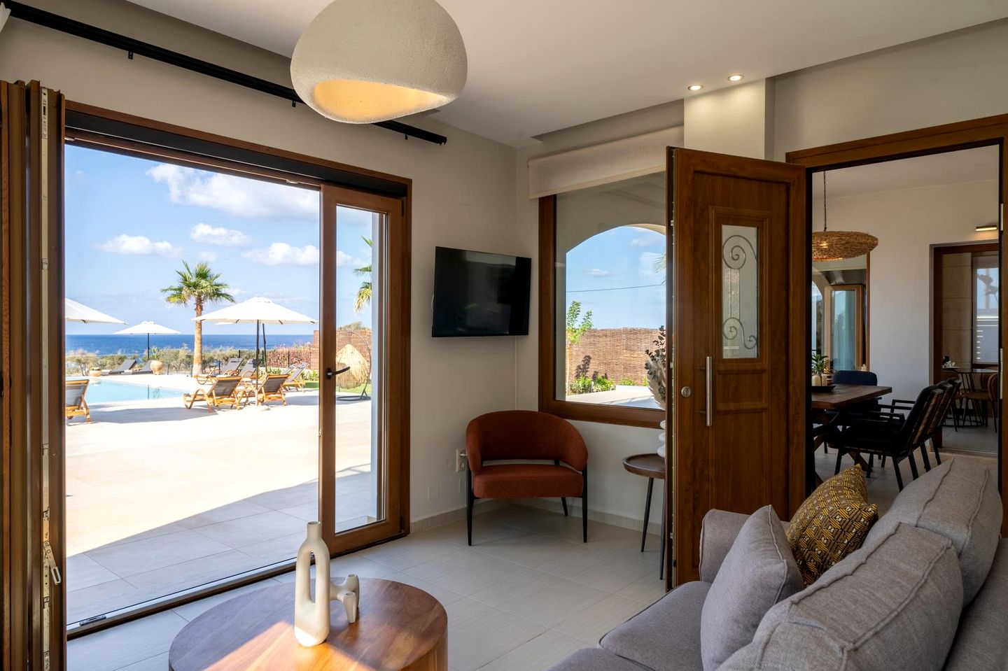 Luxurious Villa Acquarella with Private Pool & Panoramic Sea Views, Near the Beach in Malia, Crete