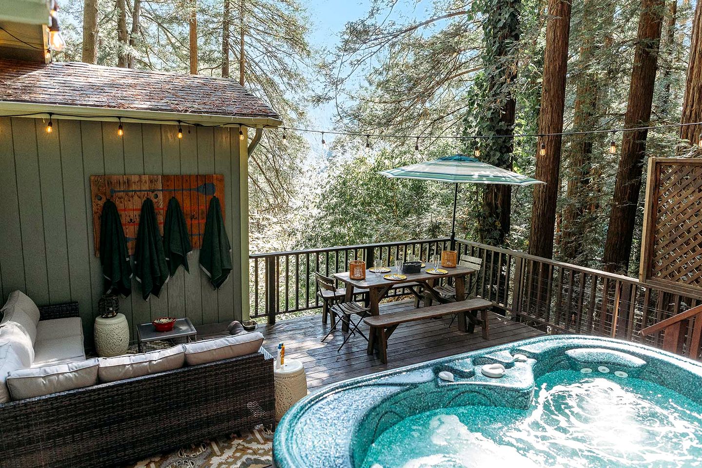Cozy Redwood Retreat with Hot Tub & Forest Views near Jenner in Sonoma County, California