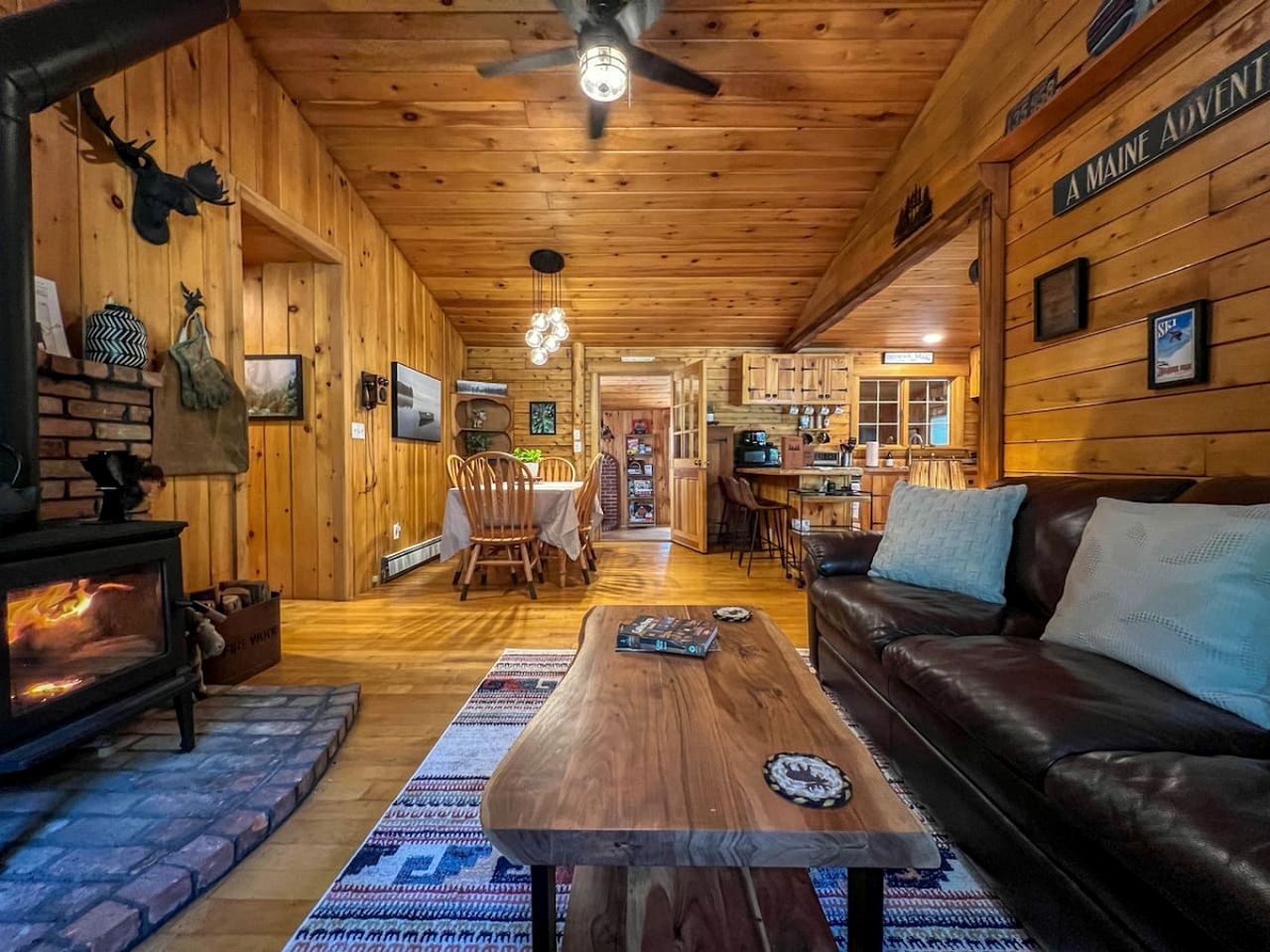 Awesome Log Cabin with Games Room and Hot Tub in Denmark, Maine