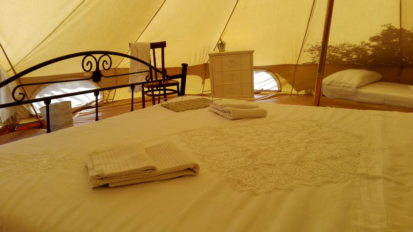 Private Bell Tent Rental with Breathtaking Views near Marsala, Sicily