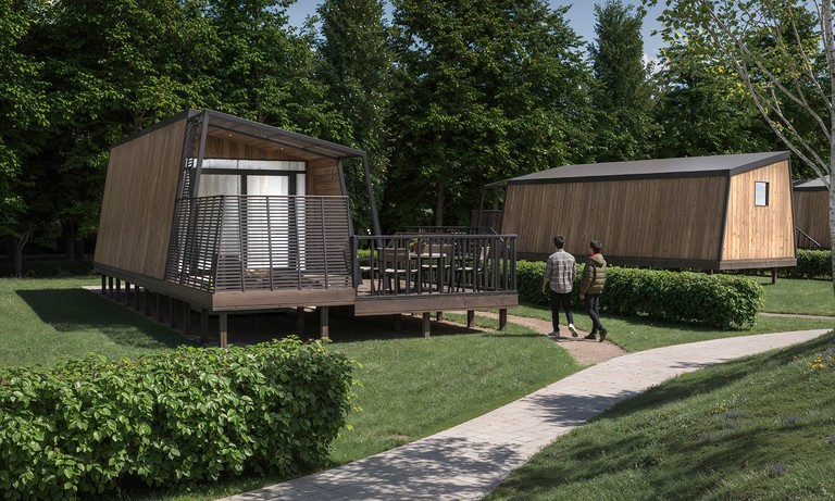 Stylish Luxury Glamping Pod with Scenic Deck near Billing Aquadrome, Northamptonshire