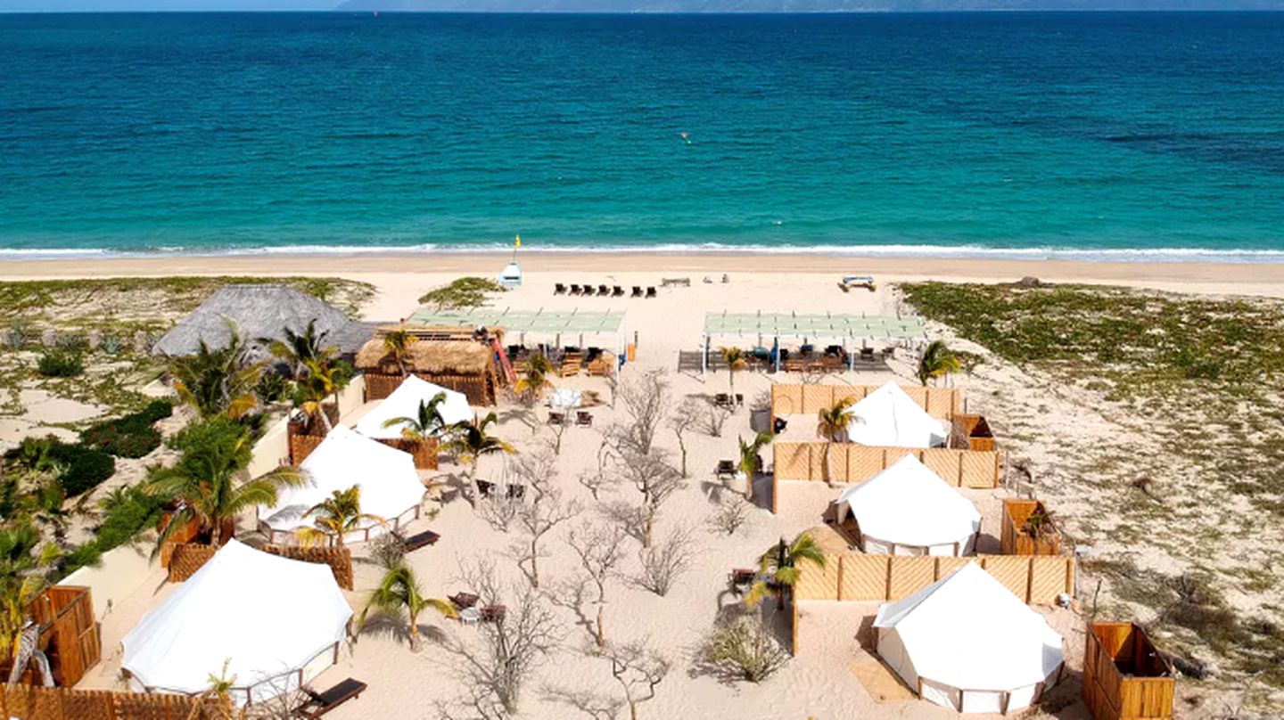 Beachfront Tent Rental for a Glamping Getaway on the Baja Peninsula near La Paz, Mexico