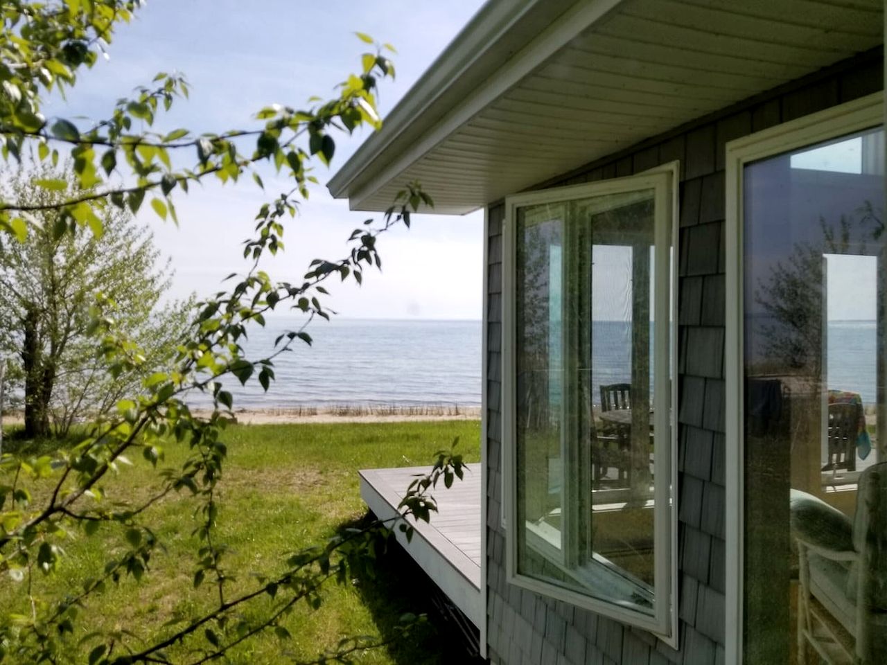 Beautiful Lakefront Cottage with Fire Pit in St. Ignace, Michigan