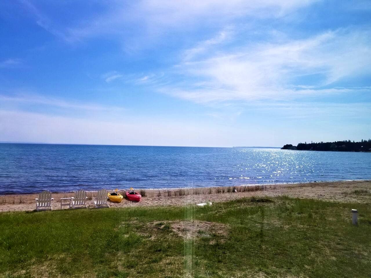 Beautiful Lakefront Cottage with Fire Pit in St. Ignace, Michigan