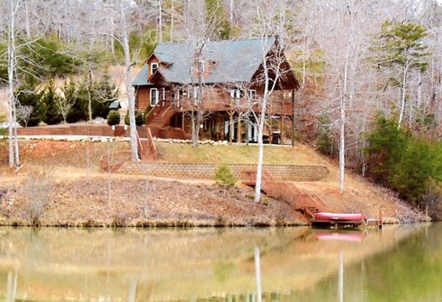 Beautiful Lakefront Log Cabin On Peaceful Laurel Lake Lake Lure Area