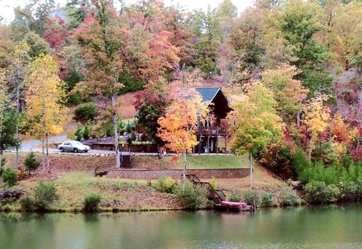 Beautiful Lakefront Log Cabin On Peaceful Laurel Lake Lake Lure Area