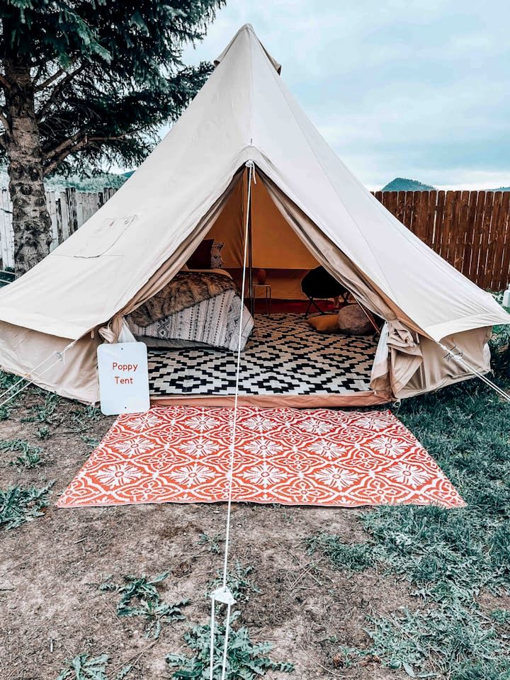 Cozy Bell Tent Glamping in Swan Valley, Idaho near Jackson Hole
