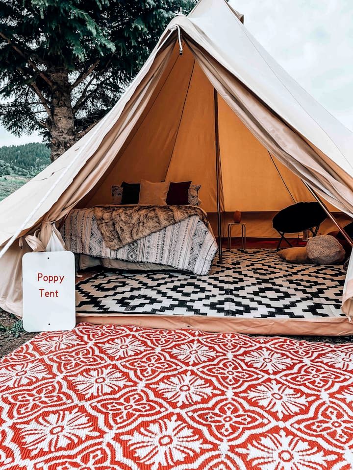 Cozy Bell Tent Glamping in Swan Valley, Idaho near Jackson Hole