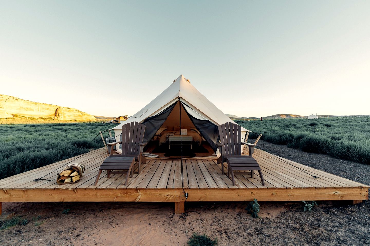 Spacious Bell Tent Rental for Two to Go Glamping in Utah
