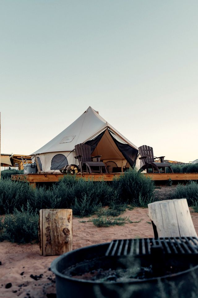 Spacious Bell Tent Rental for Two to Go Glamping in Utah