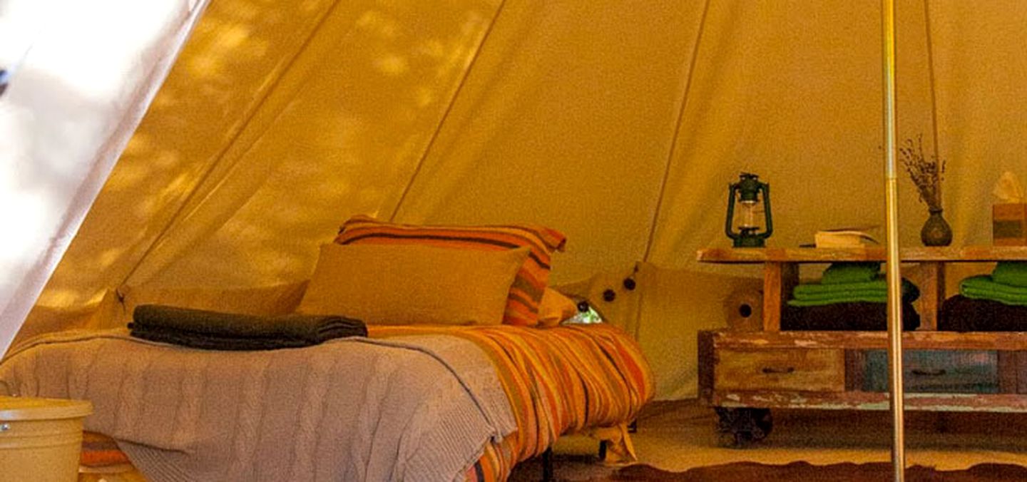 Romantic Bell Tent Rental with Breathtaking Views of Anderson Valley in Historic Boonville, California