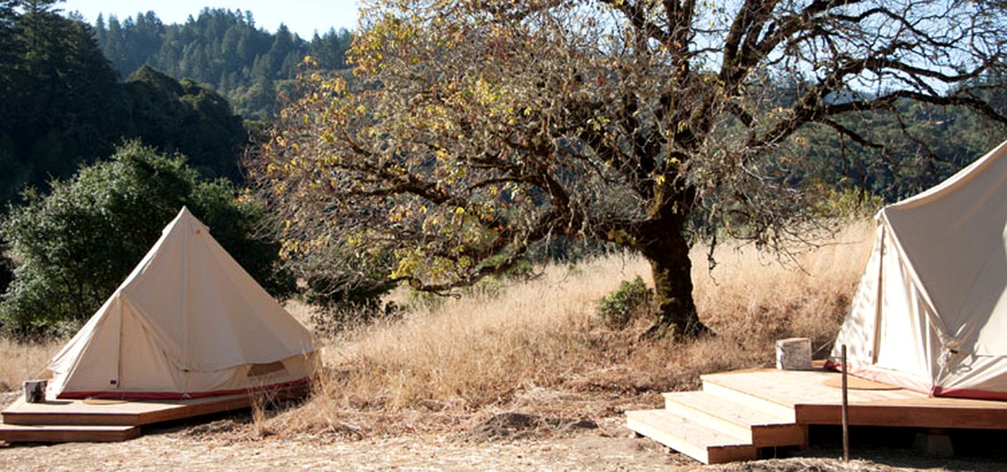 Romantic Bell Tent Rental with Breathtaking Views of Anderson Valley in Historic Boonville, California