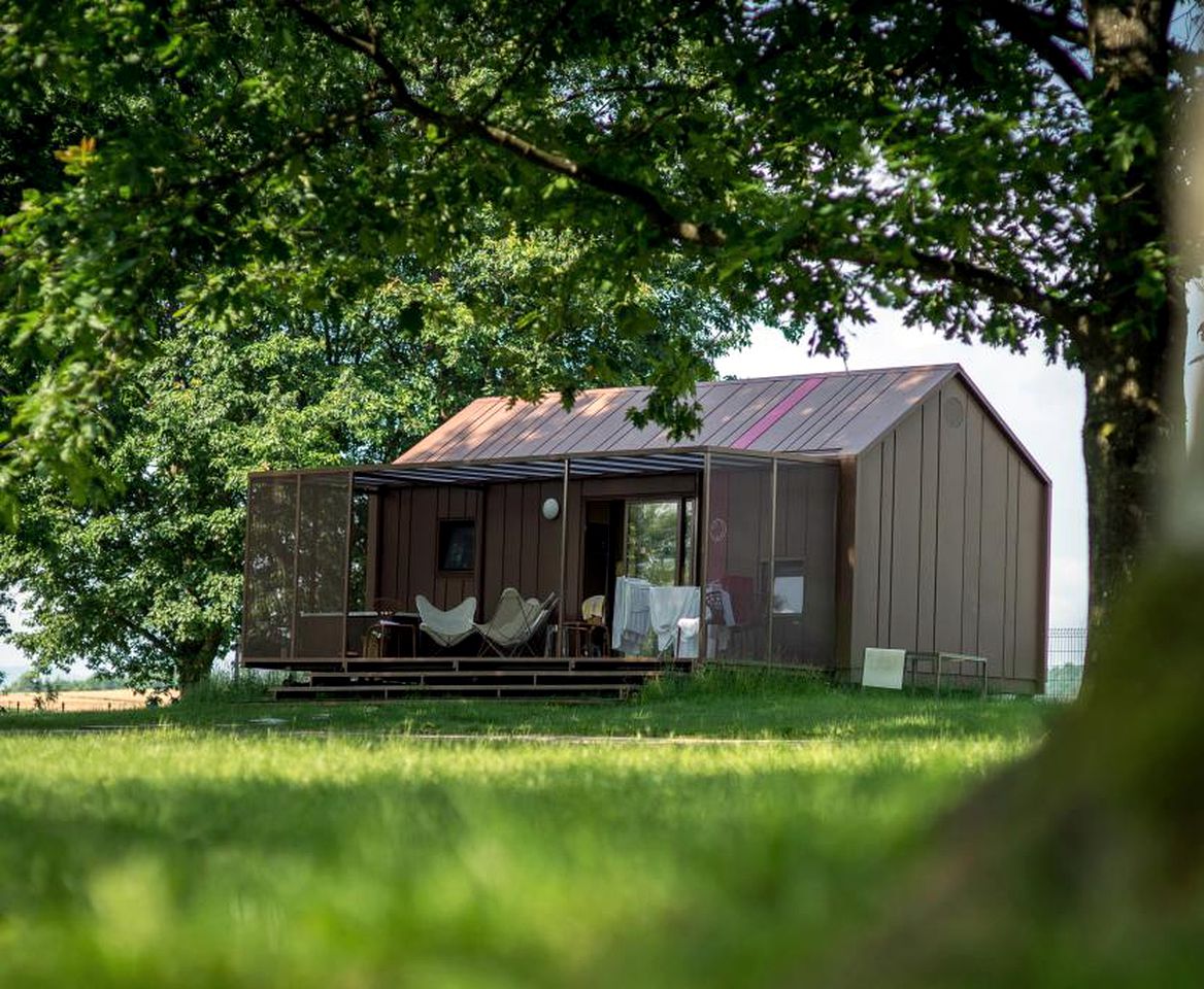 Modern Four-Person Cabin Camping next to Kupa River near Velenje, Slovenia