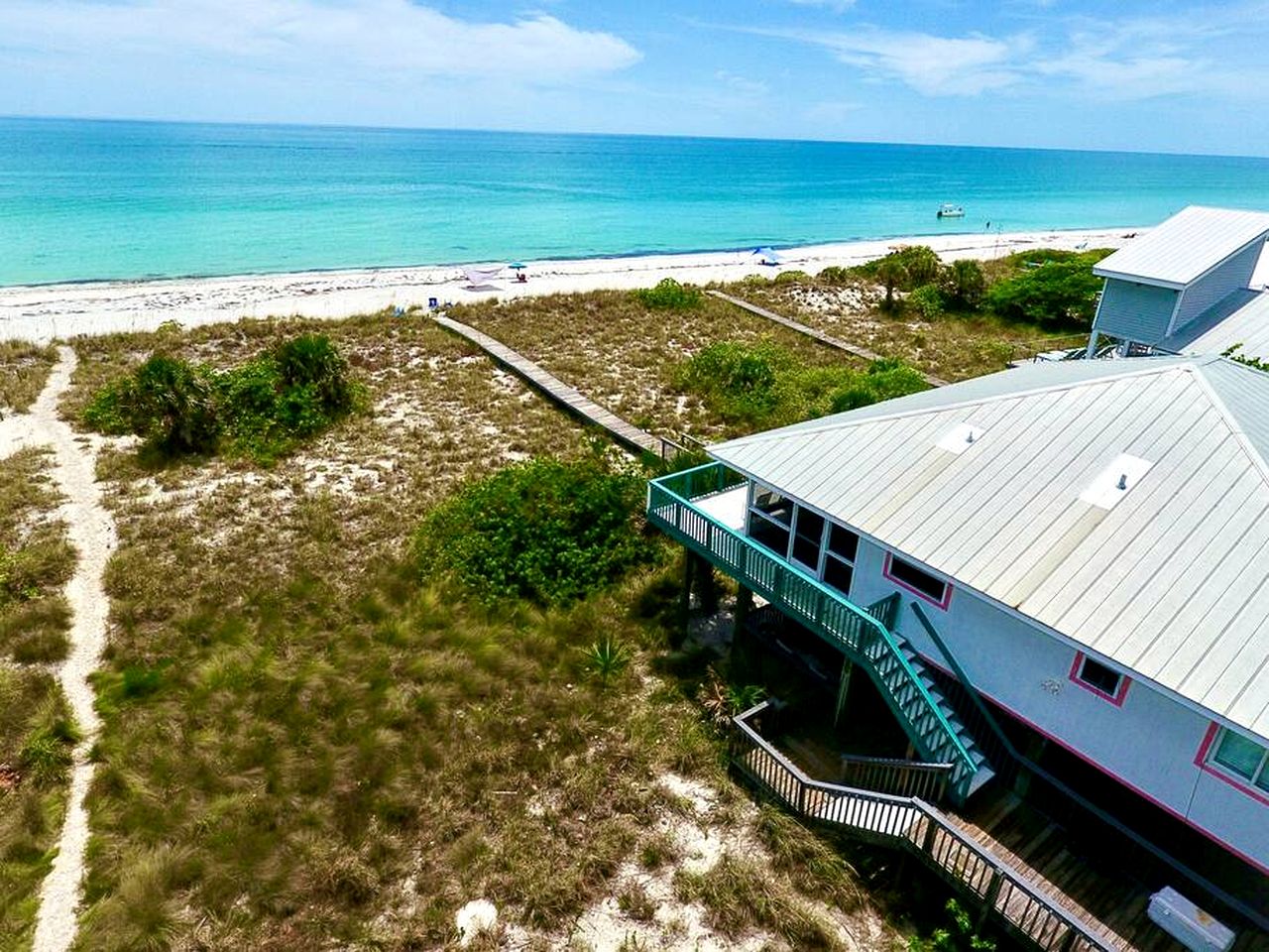 Spacious Beachfront House with Panoramic Gulf Views on Little Gasparilla Island, Florida