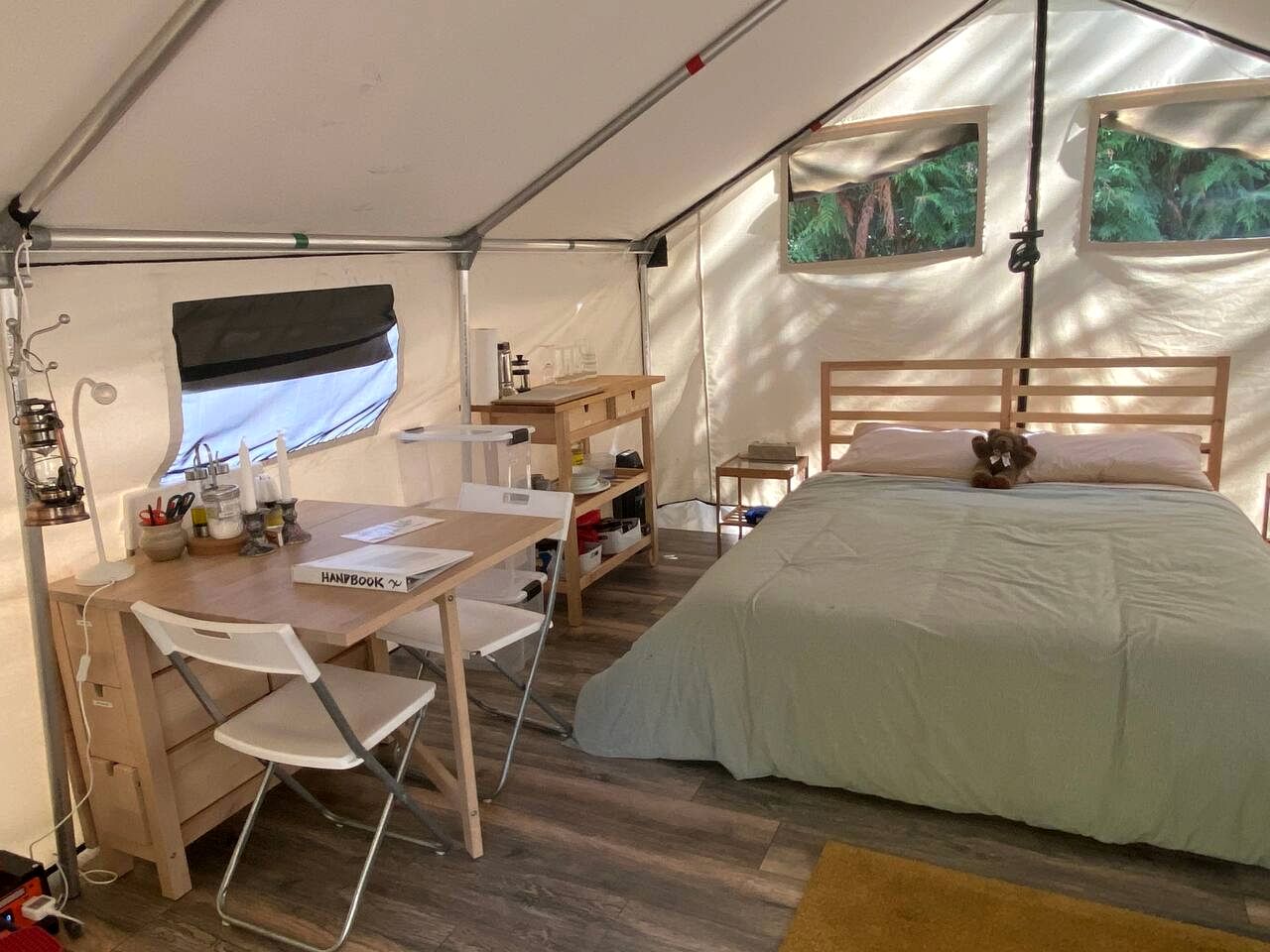 Big Glamping Tent Nestled in Nature on Large Deck, Halfmoon Bay, British Columbia