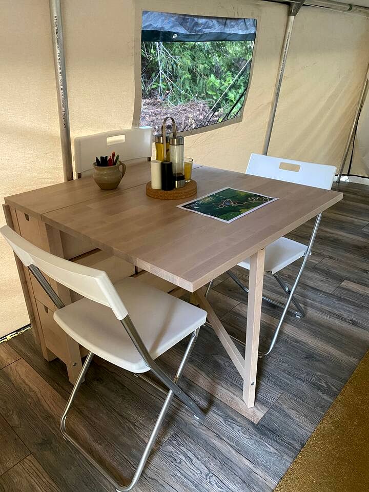 Big Glamping Tent Nestled in Nature on Large Deck, Halfmoon Bay, British Columbia