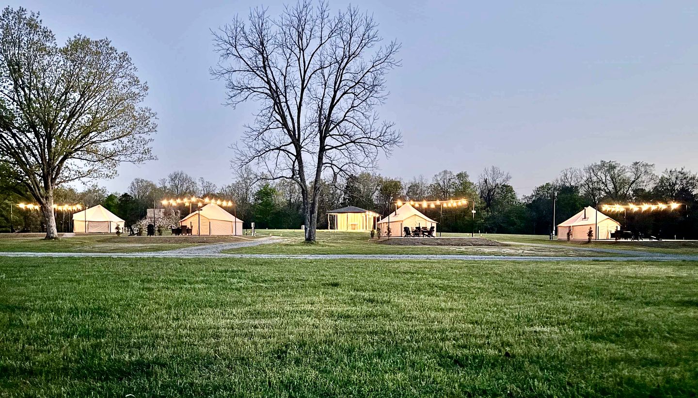 Incredible Bell Tent with Fire Pit on Private Patio for a Cozy Glamping Escape in Tahlequah, Oklahoma