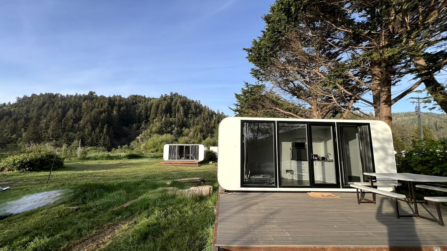 Sleek and Modern Glamping Pod in Klamath, Perfect for a Getaway near the Pacific Ocean