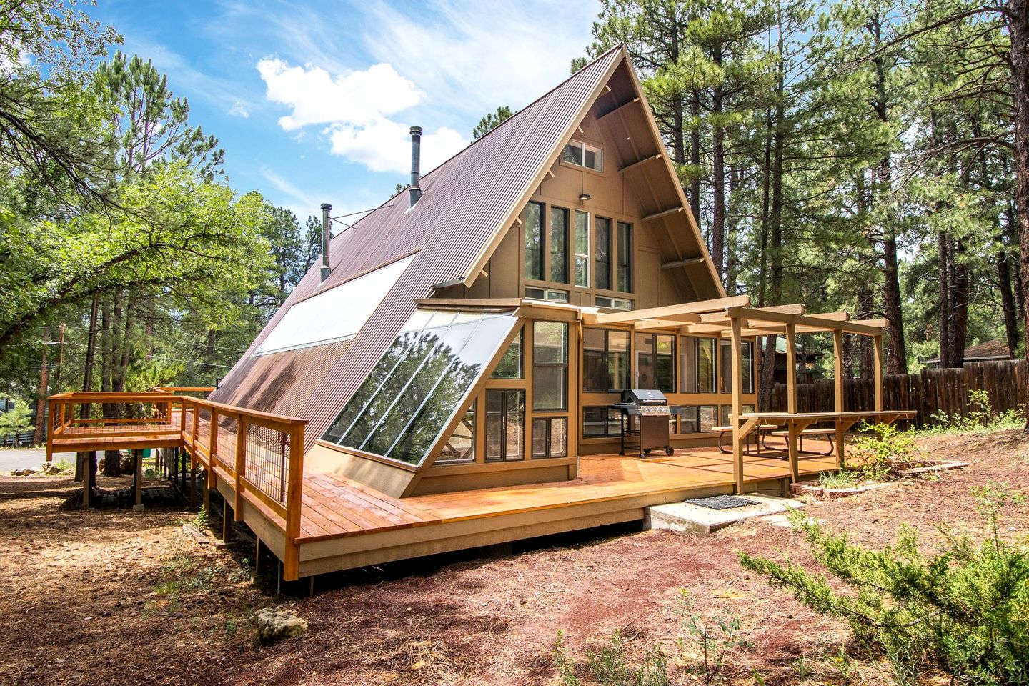 Stunning A-Frame with Fire Pit and Game Room for Large Family Holiday to Flagstaff, Arizona