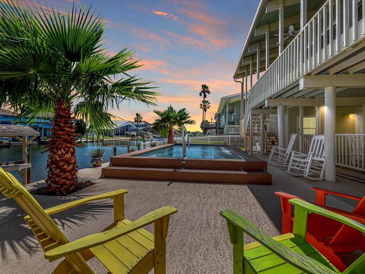 Spacious Waterfront Vacation Home with Private Pool and Dock near Rockport, Texas