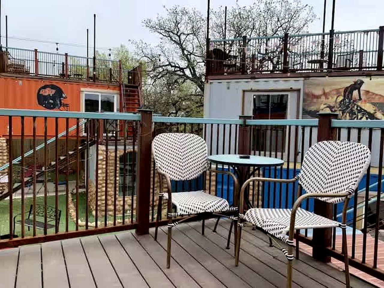 Unique Tiny House Retreat with Rooftop Deck near Cobblestone Shops in Medicine Park, OK