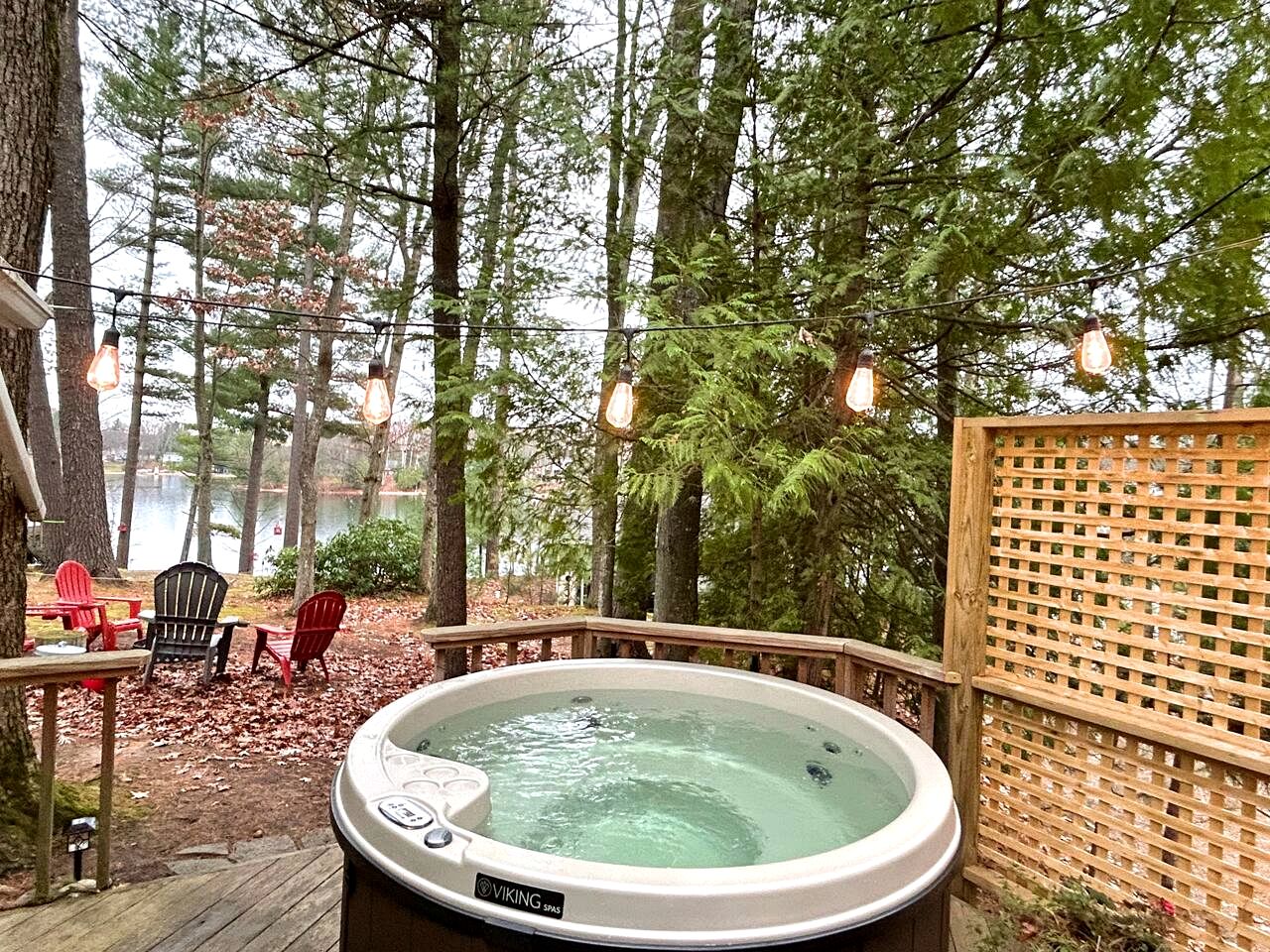 Charming Waterfront Cabins with Hot Tub & Private Beach Access near Traverse City, Michigan
