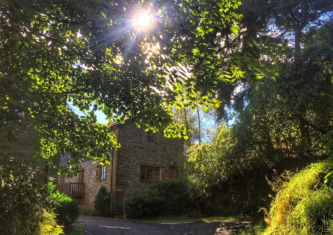 Converted Stone Barn Cottage Rental with a Secluded Garden in Powys, Wales