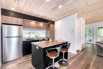 Breathtaking Modern Cabin with Kayaks, Sauna, Spa and Fire Pit in Saint Zenon, Quebec photo 5