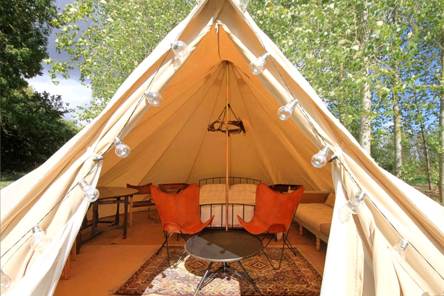 Rustic Bell Tent Rental on a Farm in Leicestershire, England