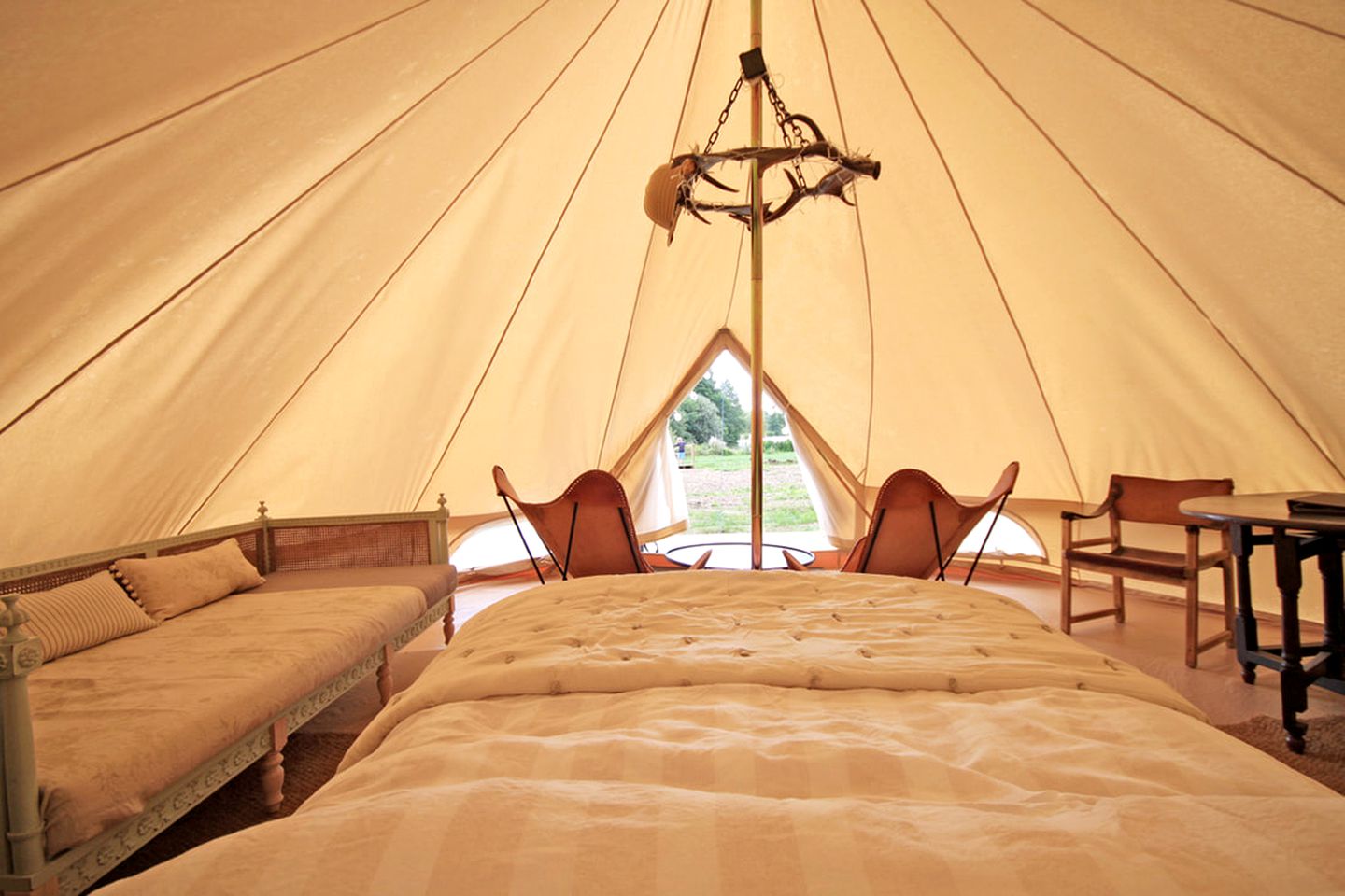 Rustic Bell Tent Rental on a Farm in Leicestershire, England