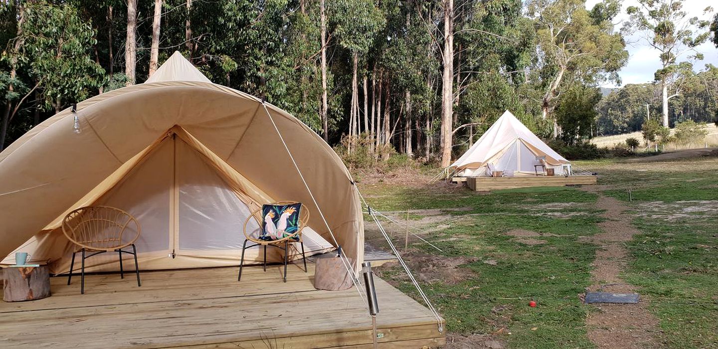 Amazing Glamping Experience near the Stunning Mount Mangana Forest Reserve on Bruny Island in Tasmania