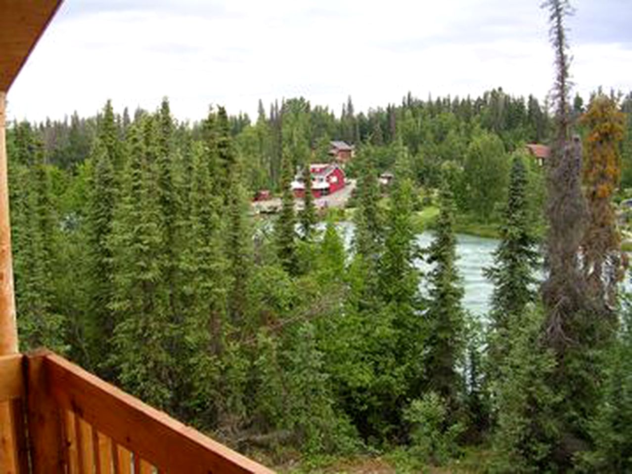 Romantic Bed and Breakfast Room with a Balcony Overlooking the Kenai River in Soldotna, Alaska