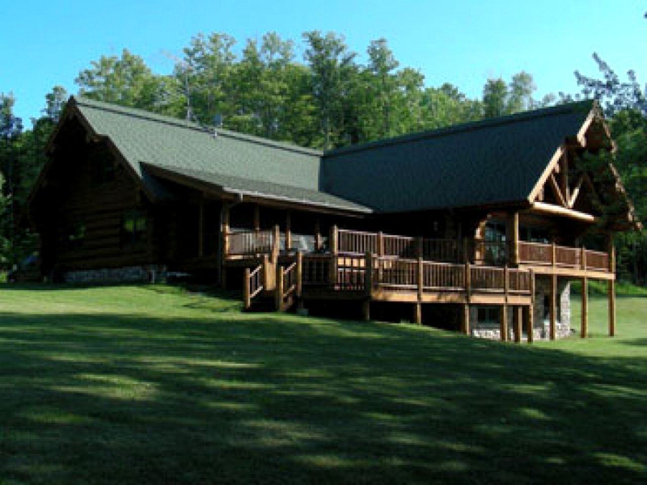 Lakefront Log Cabin with Private Beach for Group Getaway to Northern Wisconsin