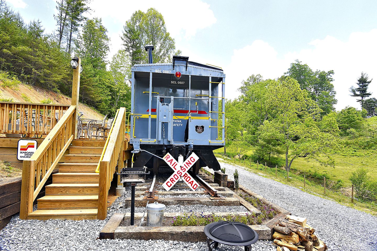 Glamping Caboose Rental Perfect for Families near Clyde, North Carolina