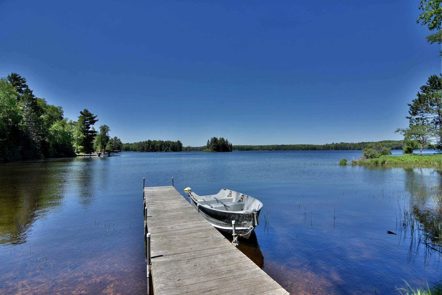 Idyllic Pet-Friendly Waterfront Cabin with Private Boat Dock on Teale Lake in Hayward, Wisconsin