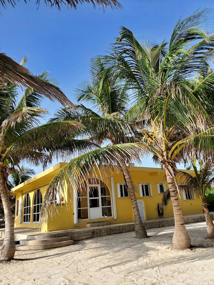 Serene Beachfront House in Mahahual, Quintana Roo, Mexico