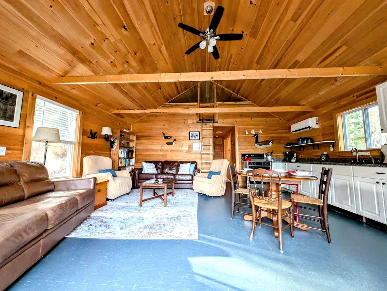 Incredible Cabin and Cozy Bell Tent by the Lake for a Unique Family Glamping Experience in Eastbrook, Maine