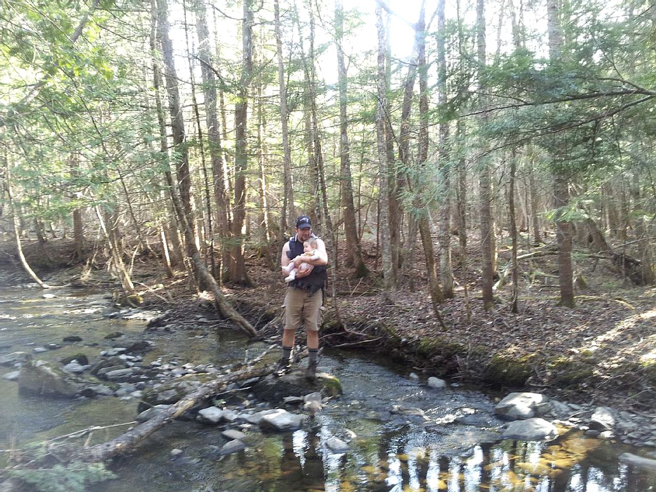 Rustic Camping Cabin with Fireplace in Private Woods near Bangor, Maine