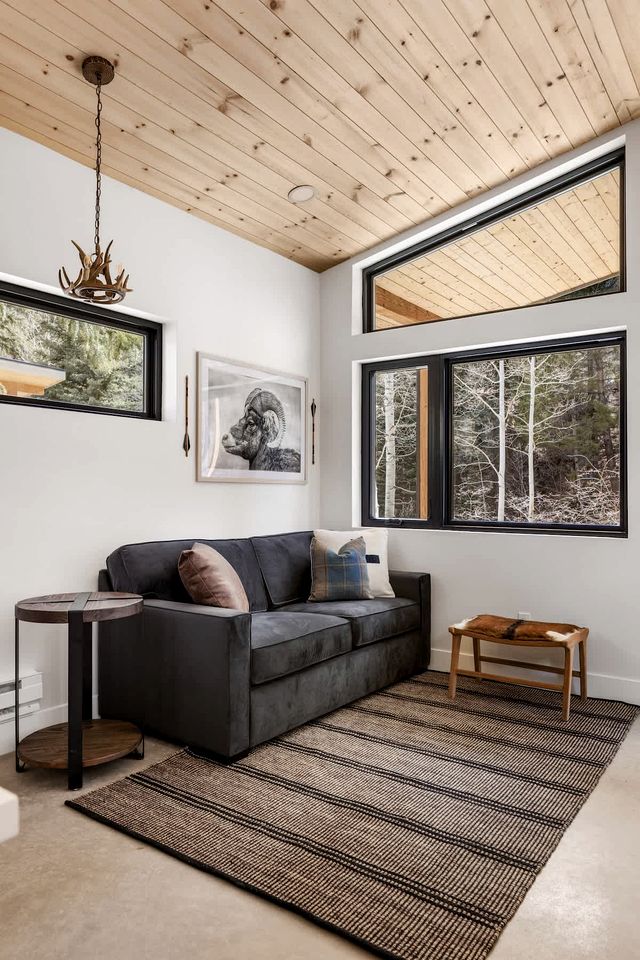 Creekside Glamping Tiny House in Grant, Colorado with Access to a Sauna and Cold Plunge