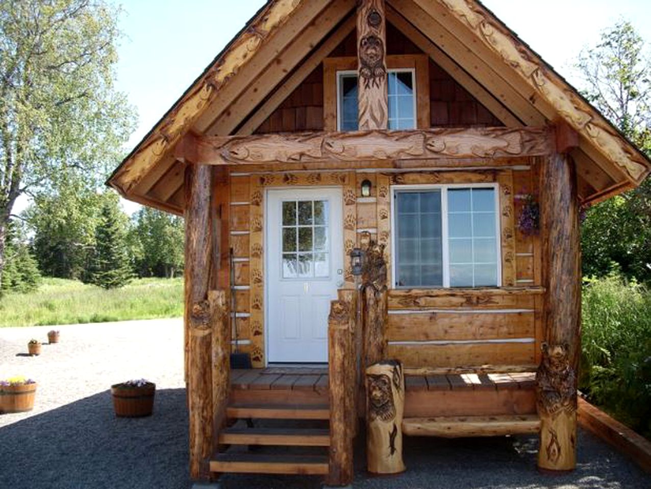 Log Cabins Overlooking Cook Inlet Alaska