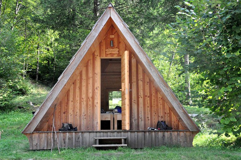 A-frame cabin near Bovec, Slovenia.