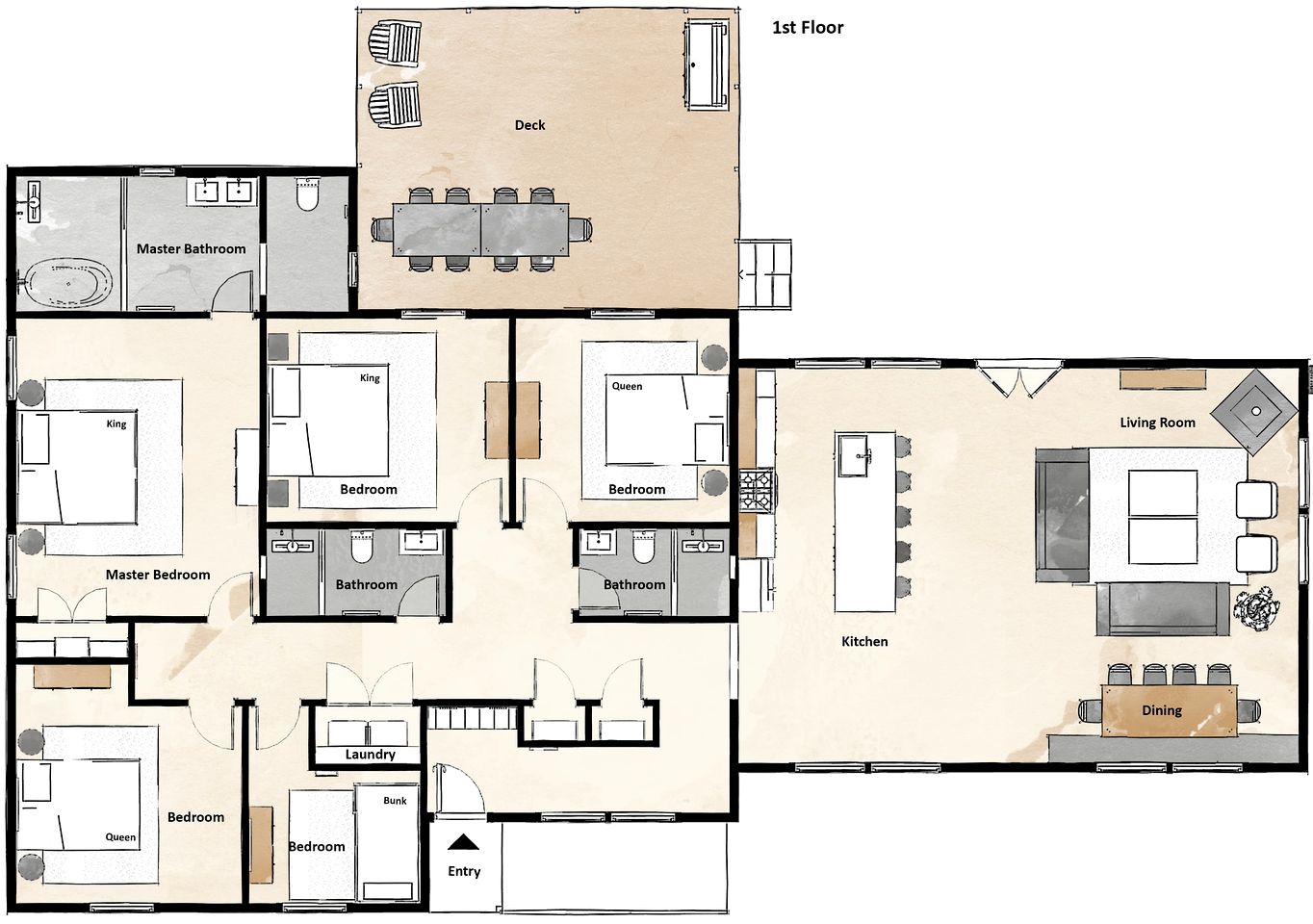 Amazingly Equipped Cabin with BBQ, Fire pit, Deck and Beautiful Design in NY