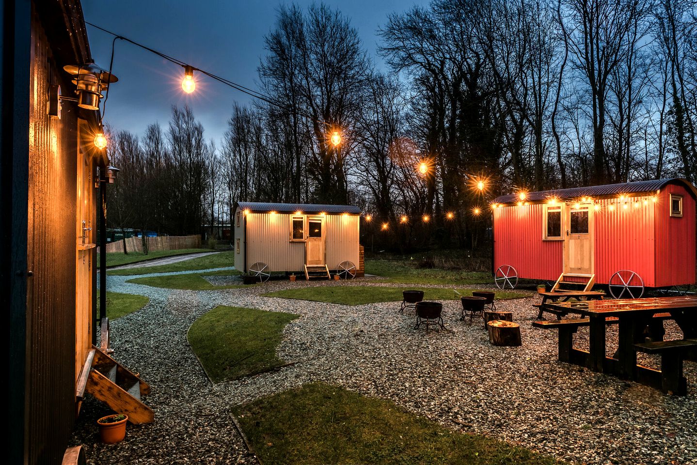 Luxury Shepherd Hut Camping Rental for Families near Preston, England