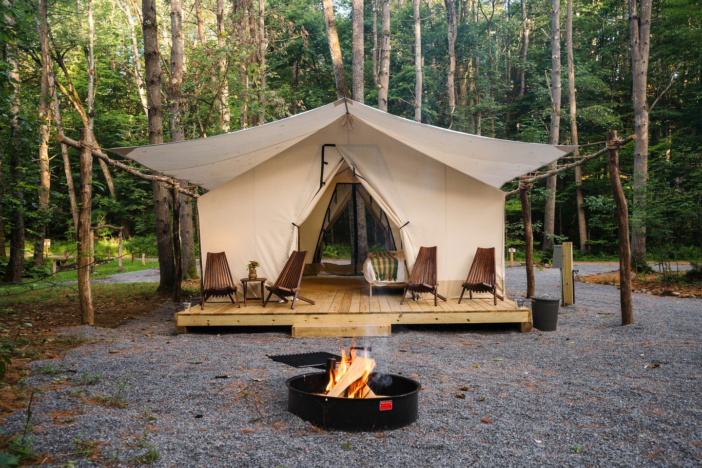 Rustic, Pet Friendly Safari Tent nestled in the Adirondacks with Outdoor Pool, Perfect for a Group Trip
