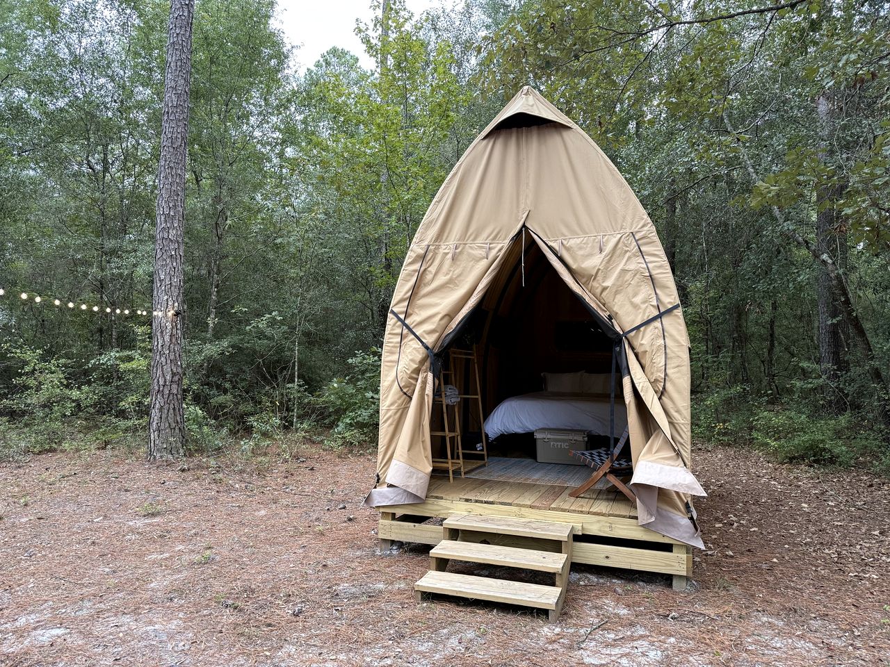 Cozy Luxury Canvas Cabin with Private Fire Pit and Outdoor Grill Near Branchville, South Carolina